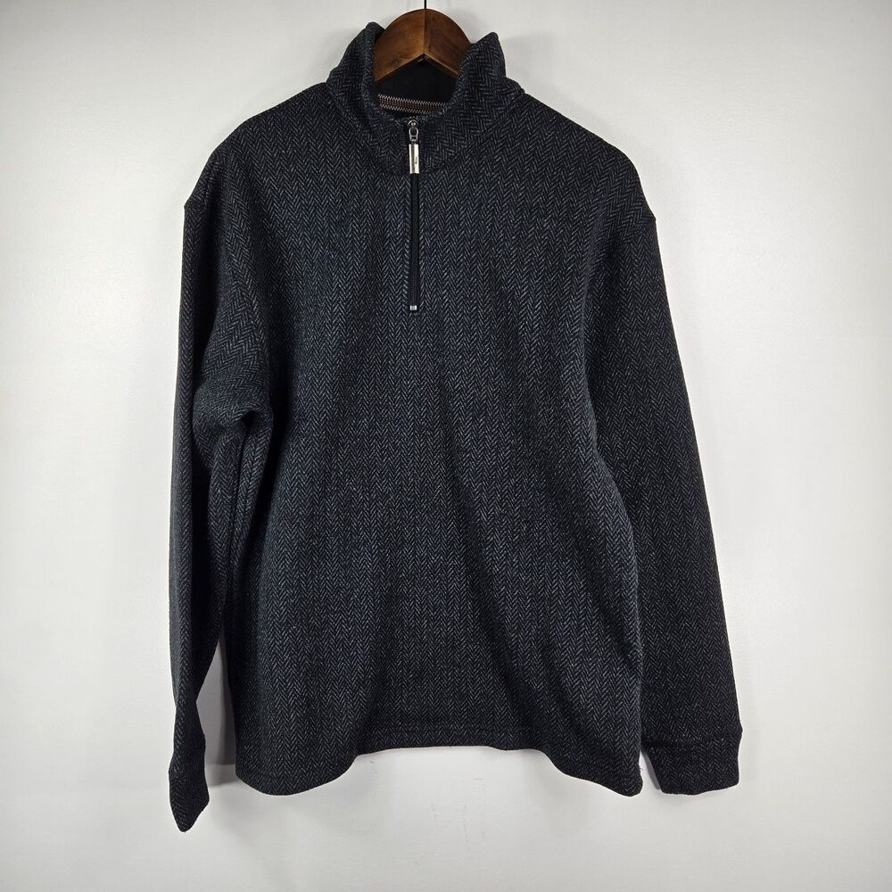 Bob Timberlake Men's Size Medium 1/4‎ Zip Pullover Herringbone Pattern Golf